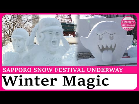 Sapporo Snow Festival opens with sculptures of Dodgers Ohtani and Yamamoto