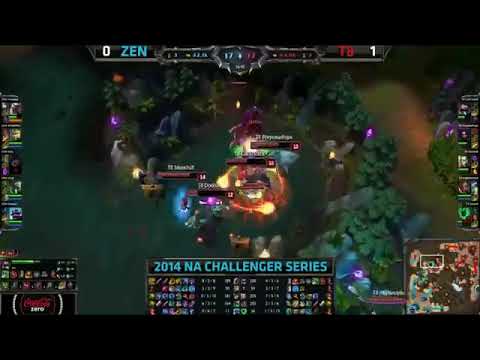 ZEN Akaadian Rengar VS T8 Maplestreet Lucian Game 2 Highlights   2014 NA CS Summer HQ