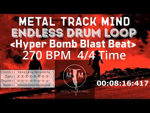Endless Hyper Bomb Blast Beat Drum Loop 4/4 Time 270 BPM