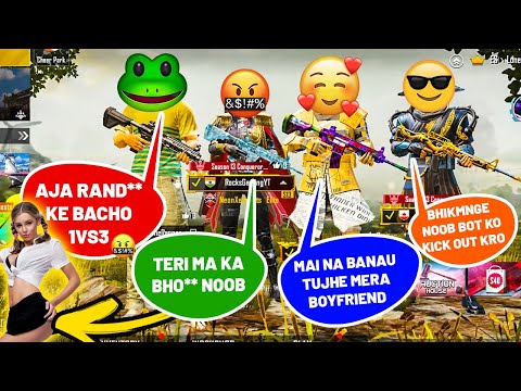 😍 Random Conqueror Girl Call me Noob and I challenge for Tdm Room 1vs3 | PUBGMOBILE | PART 6