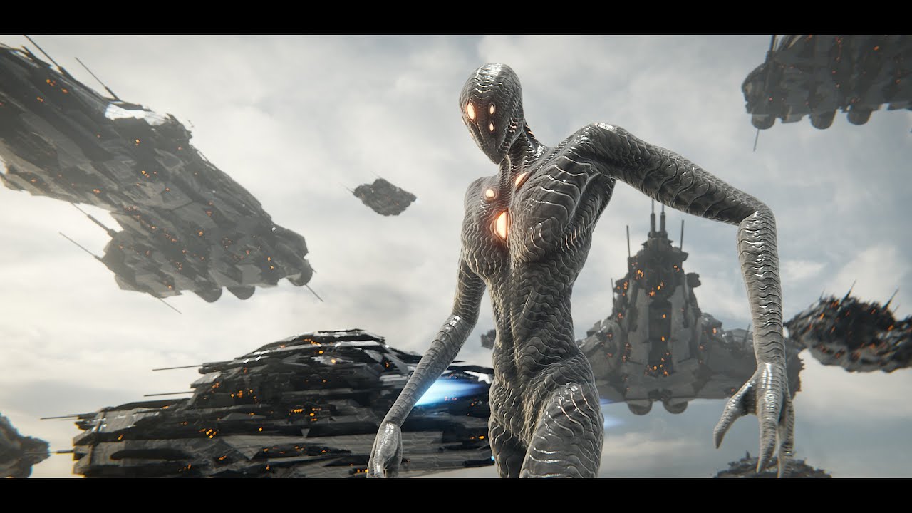 Alien Spaceships Invasion | 3D Blender CGI #geometrynodes #blender3d #blenderrender #b3d #blender