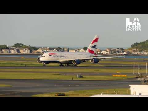 British Airways A380 partindo do Aeroporto Internacional Logan de Boston