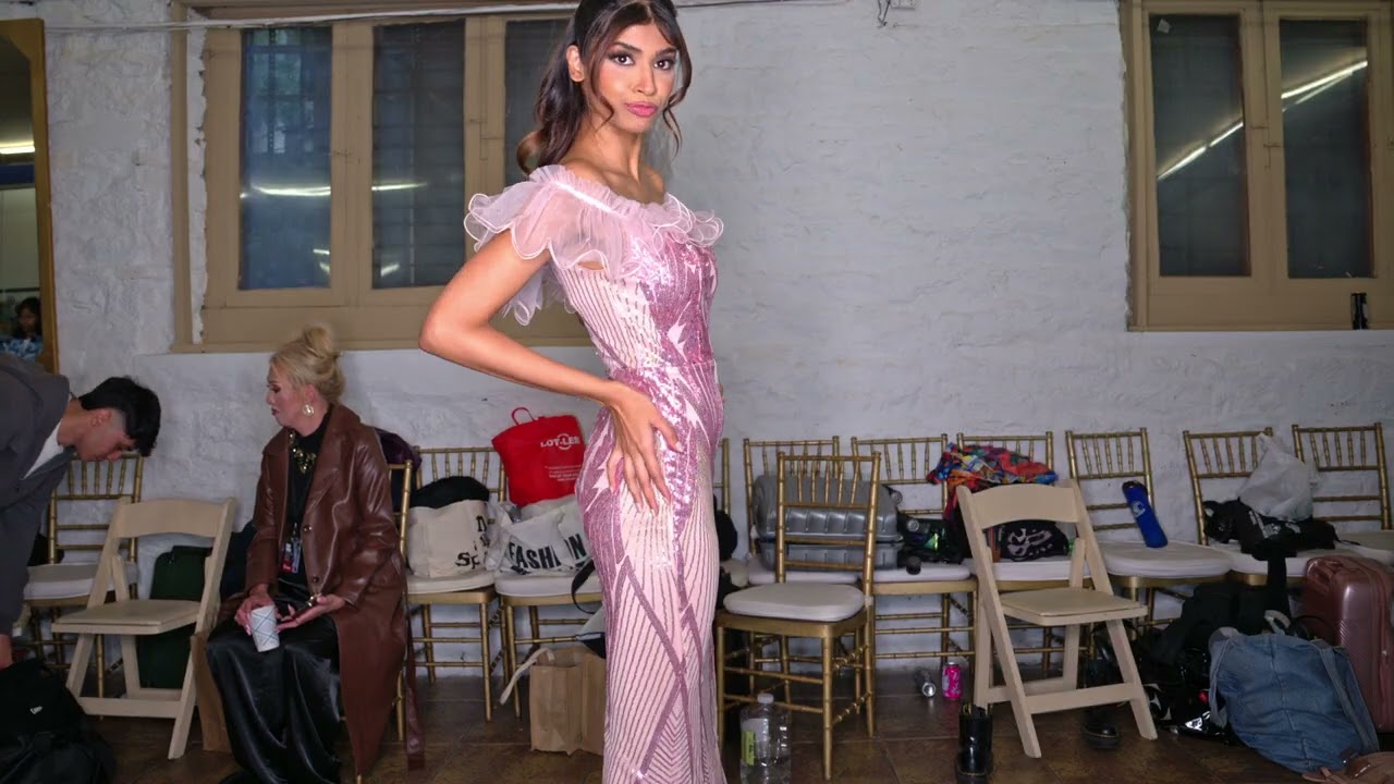 Model Mir.mariyam.ahmed posing on the red carpet  @artheartsfashion NYFW