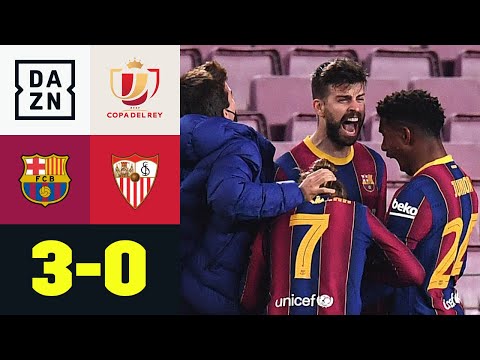 Pique und ter Stegen sind die Helden des Comebacks: Barcelona - FC Sevilla 3:0 | Copa del Rey | DAZN