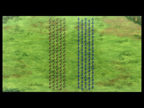 AGE OF EMPIRES II: 100 ELITE TEUTONIC KNIGHTS VS 100 ELITE BERSERK