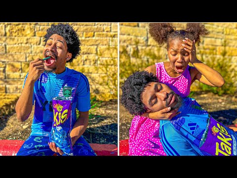 SELFISH BOY CHOKES ON TAKIS, SISTER SAVES HIM