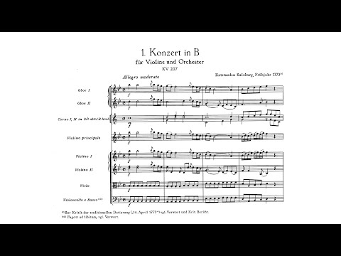 Mozart: Violin Concerto No. 1 in B-flat major, K. 207 (with Score)