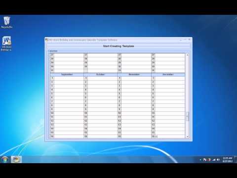 MS Word Birthday and Anniversary Calendar Template Software