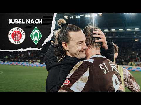 Jubel nach dem Sieg gegen den SV Werder Bremen