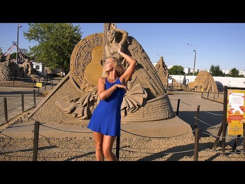Sand sculpture in Kolomenskoe Moscow Russia 4K