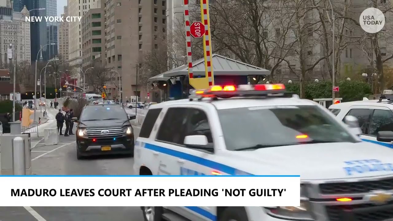 Maduro enters not guilty plea in court, motorcade transports Venezuela leader and wife back to jail