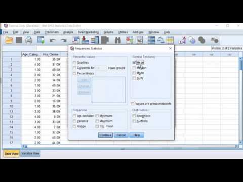 SPSS - Mean, Median, Mode, Standard Deviation & Range
