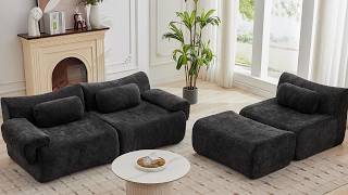 โ๏ธ No-Assembly Oversized Cloud Couch | 117โ Modular Sectional with Ottoman