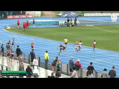 Boys Under 10 100m H3 - 2020 State Combined Events Championships // LAVicTV
