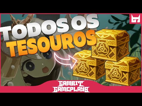 Tesouro sem nome - E este tesouro vai para... -  Onde e como encontrar os 3 baús - Genshin Impact