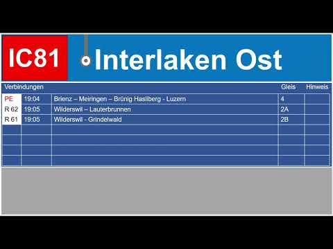 Ansage SBB Interlaken Ost Endbahnhof + Verbindungen (im Zug)