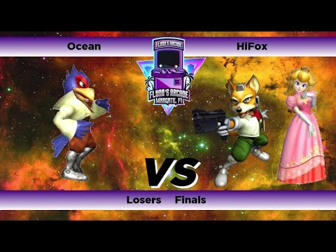 Flynn's Arcade 055 Losers Finals - Ocean (Falco) Vs HiFox (Fox Peach) Ssbm Melee Tournament