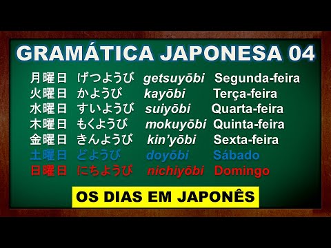 Gramática Japonesa Básica - Aula 04/10 - Dias da Semana e do Mês em Japonês