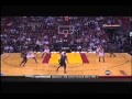 LeBron James jumps over John Lucas for alley-oop -Chicago Bulls at Miami Heat!!