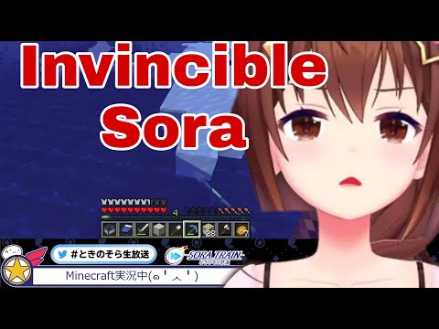 Hololive Cut - Minecraft Doesn't Allow Tokino Sora To Get Hurt [Hololive/Eng Sub]