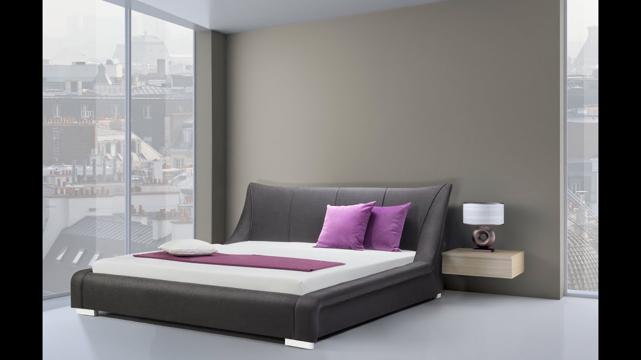 Beliani Lit tapissier - Lit à deux places incl. sommier à lattes - Lit NANTES anthracite - Fr