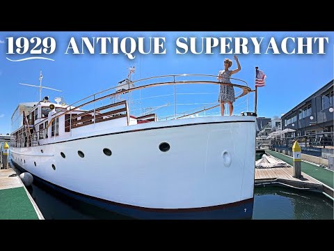 , title : '$495,000 1929 LAKE UNION FANTAIL 98' 30M Antique SUPERYACHT WALKTHROUGH SPECS Classic Boat Charter'