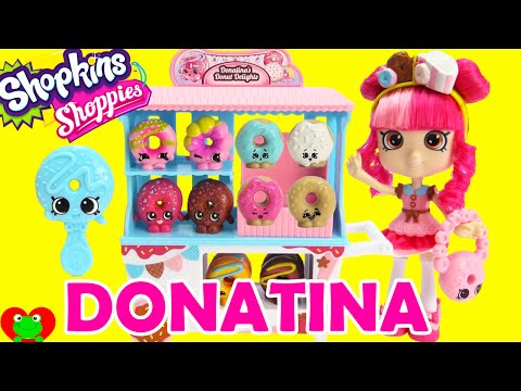 Shopkins Donatina's Donut Delights Shoppie Doll Playset with 4 Mini Donuts and Exclusives Video