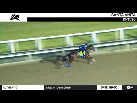 Authentic worked 5 Furlongs in 59.60 at Santa Anita Park on October 31st, 2020.