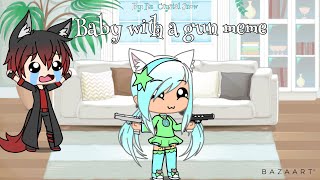 Baby with a gun meme