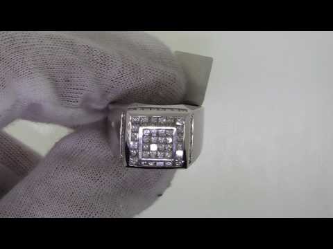 3.26 Carat Mens Princess Cut Invisible Diamond Ring 6907-A