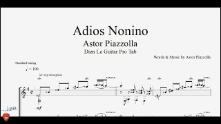 Astor Piazzolla - Adios Nonino - Guitar Tutorial + TAB