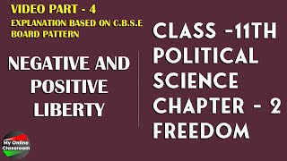 Class 11th, Political Science, Chapter - 2 (Freedom), Negative And Positive Liberty (part -4)