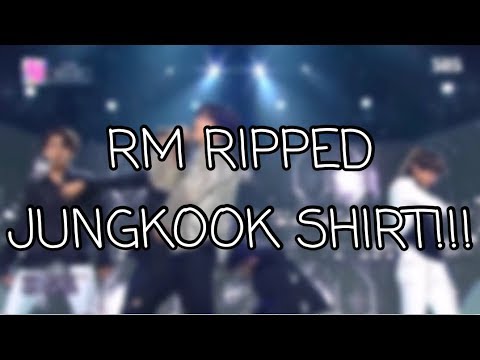 RM ripped Jungkook shirt!!! GOD OF DESTRUCTION(Fake Love performance)