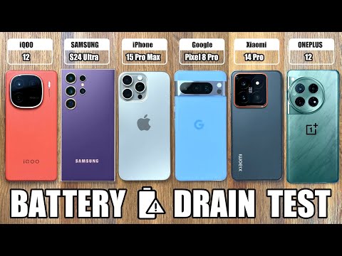 ULTIMATE Phone Battery Test - iPhone 15 Pro Max vs S24 Ultra vs iQOO 12 vs OnePlus 12 vs Xiaomi 14!