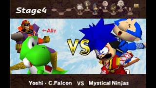 Super Smash Bros Remix N64 - Remix Mode Full Playthrough as Yoshi | Very Hard - 1 life