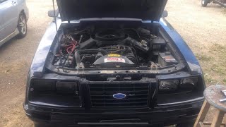 Foxbody Mustang 5.0L 302 overheating coolant leak water pump and thermostat replacement how to guide