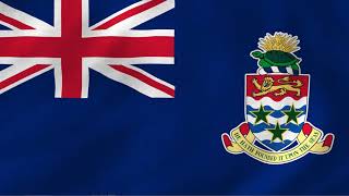 Cayman Islands national anthem with waving flag