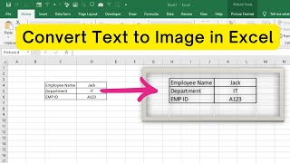 Download the video "How to convert text to image in Excel"