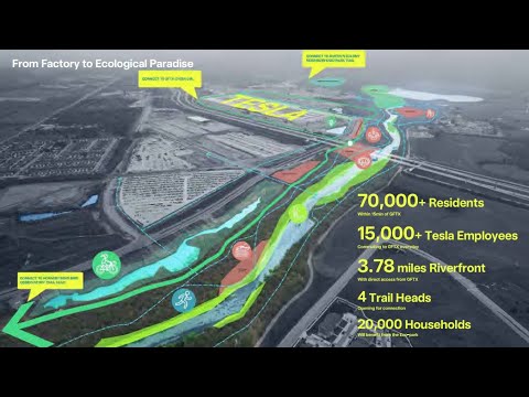 Elon Musk's vision: 4 miles of riverfront, trails, and solar power near Tesla Gigafactory