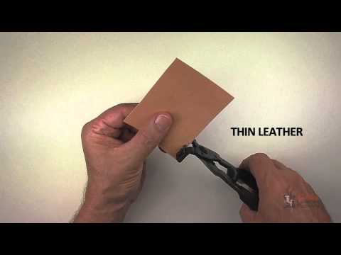 Using hand chisel pliers on leather