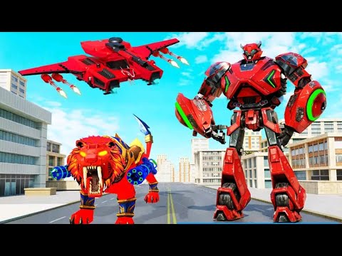 Flying Tank Transform Robot War : Lion Robot Android Gameplay