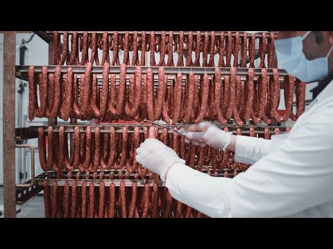 How to make Cabanossi or Kabanosy sausage in Factory