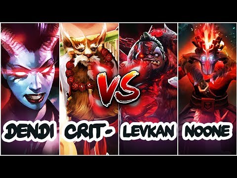 Dendi + Cr1t vs Top 1 Pudge Spammer Levkan + Noone - EPIC Battle Dota 2