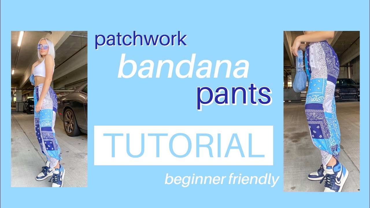 Watch video Bandana patchwork pants TUTORIAL! Now Bandana patchwork pants TUTORIAL!