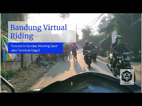 BANDUNG VIRTUAL RIDING | Punclut Traditional Market in Sunday Morning [uncut]