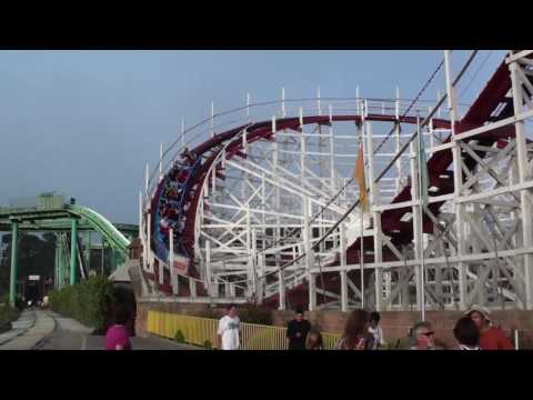 Off-ride footage of a Giant Dipper train