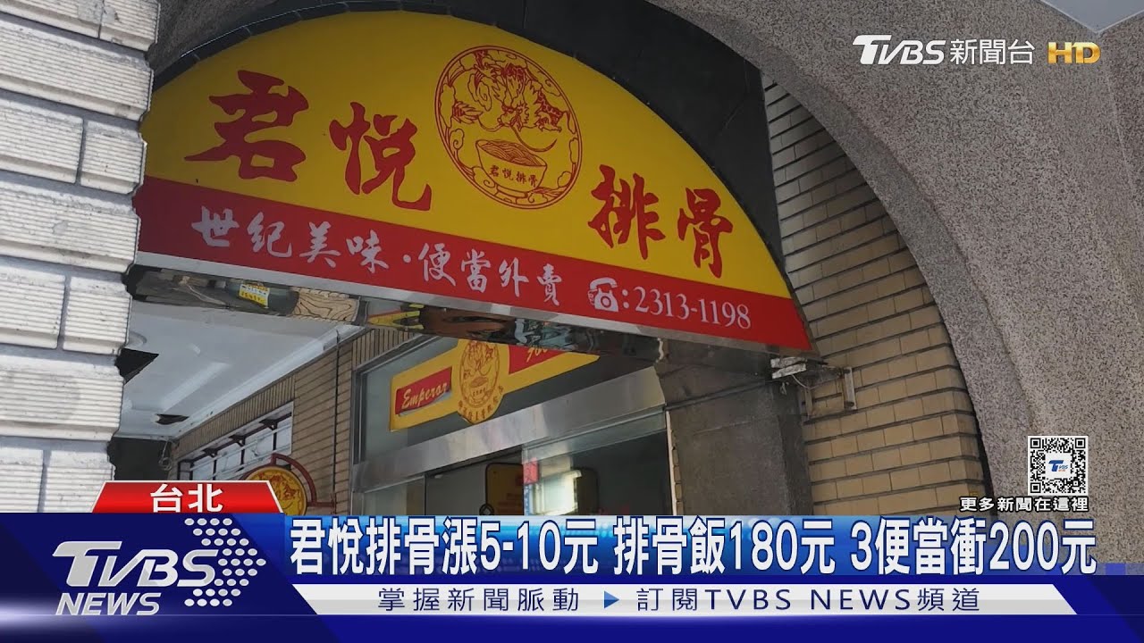 君悅排骨漲5-10元 排骨飯180元 3便當衝200元