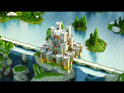 Waterfall Castle Minecraft Timelapse | 2k/60fps