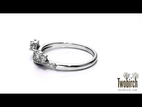 0.49ct. Shared Prong Contour Four Stone Anniversary Ring Wrap - TwoBirch TB-WRAP-0037-WG-H