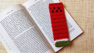 cute & simple crochet bookmark tutorial | watermelon bookmark crochet